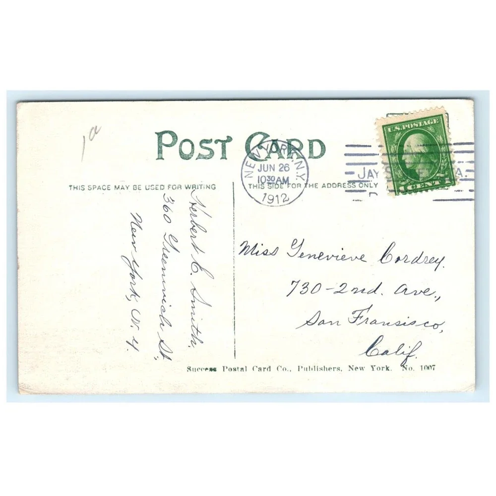Vintage Postcard City Hall and‎ Broadway New York City NYC Posted Stamped 1912